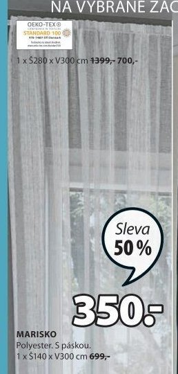 Záclony (1 x Š280 x V300 cm)