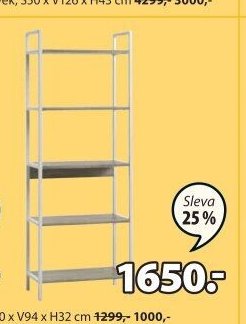 Regál TISTRUP 5 polic