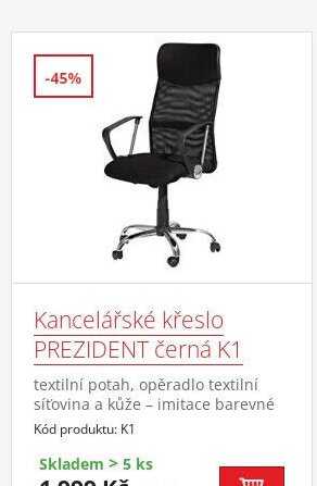 Kancelářské křeslo PREZIDENT černá K1