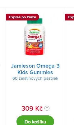 Jamieson Omega-3 Kids Gummies 60 želatinových pastilek