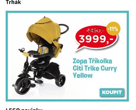 Zopa Tříkolka Citi Trike Curry Yellow
