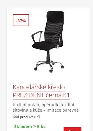 Kancelářské křeslo PREZIDENT černá K1