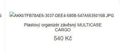 Plastový organizér závěsný MULTICASE CARGO