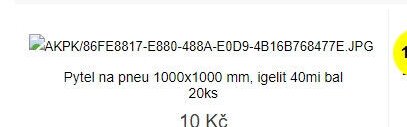 Pytel na pneu 1000x1000 mm, igelit 40mi bal 20ks