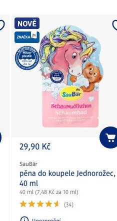 SauBär pěna do koupele Jednorožec, 40 ml - dm drogerie aktualniletaky.eu