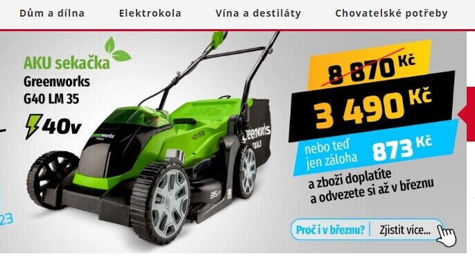 AKU sekačka Greenworks G40 LM 35