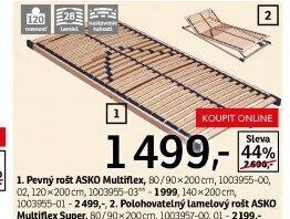 Pevný rošt ASKO Multiflex / Polohovatelný lamelový rošt ASKO Multiflex Super