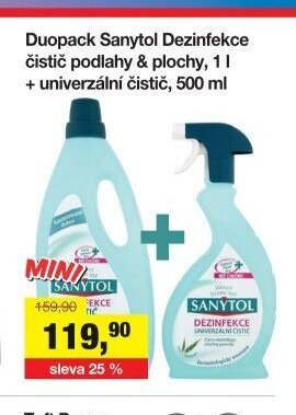 Duopack Sanytol Dezinfekce čistič podlahy & plochy + univerzální čistič