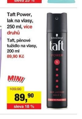 Taft Power, lak na vlasy / pěnové tužidlo na vlasy
