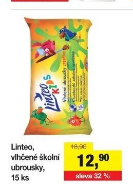 Linteo, vlhčené školní ubrousky