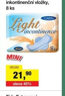 Carin Light inkontinenční vložky, 8 ks