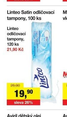 Linteo Satin odličovací tampony, 100 ks