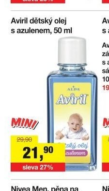 Aviril dětský olej s azulenem, 50 ml