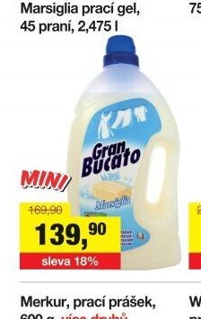 Madel Gran Bucato Marsiglia prací gel, 45 praní, 2,475 l