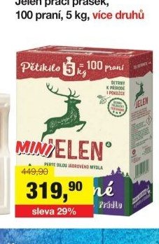 Jelen prací prášek, 100 praní, 5 kg, více druhů