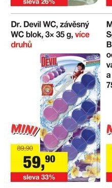 Dr. Devil WC, závěsný WC blok, 3x 35 g, více druhů