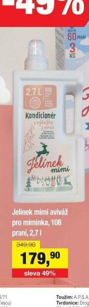 Jelínek mimi aviváž pro miminka, 108 praní, 2,7 l