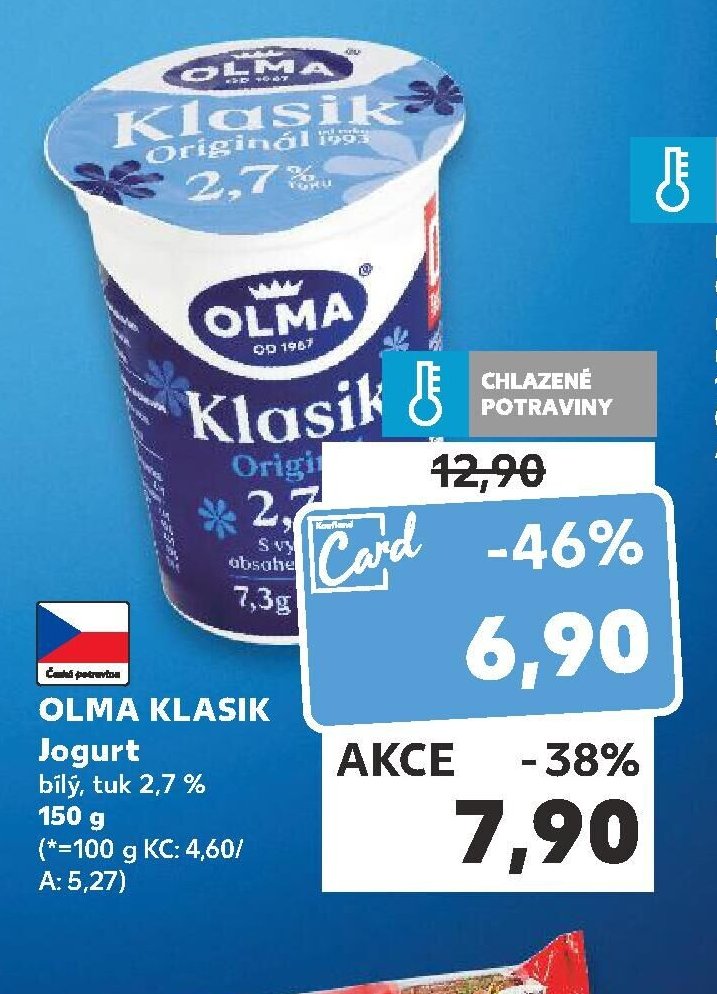 OLMA KLASIK Jogurt bílý, tuk 2,7 % 150 g