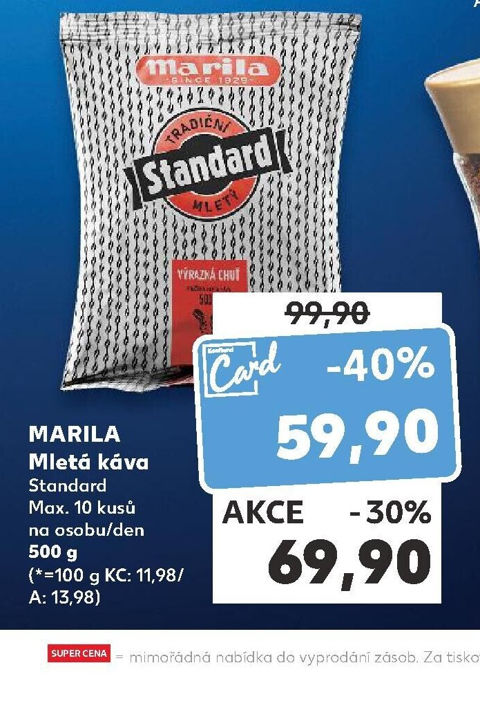 MARILA Mletá káva Standard