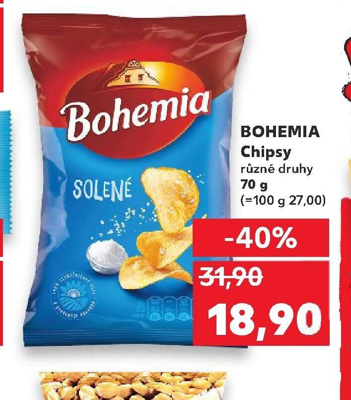 BOHEMIA Chipsy různé druhy