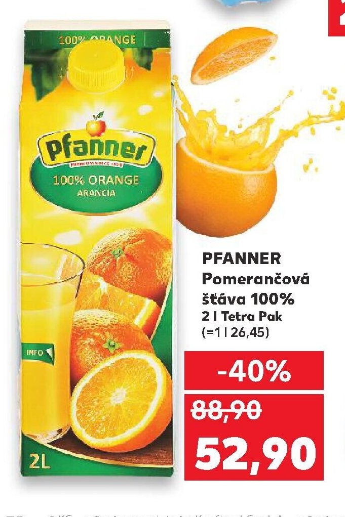 Pfanner pomerančová šťáva 100%