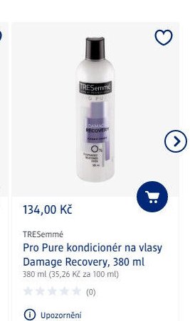 TRESemmé Pro Pure kondicionér na vlasy Damage Recovery, 380 ml - dm drogerie aktualniletaky.eu