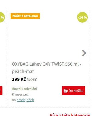 OXYBAG Láhev OXY TWIST 550 ml - peach-mat