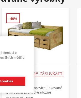 Postel se zásuvkami