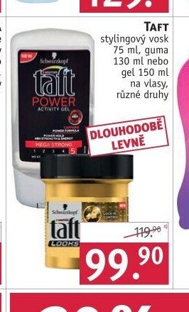 Taft stylingový vosk, gel nebo lak na vlasy