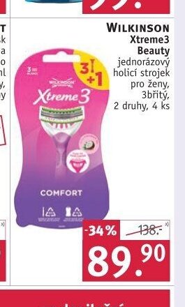 Wilkinson Xtreme3 Beauty holicí strojek