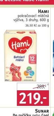 Hami pokračovací mléčná výživa