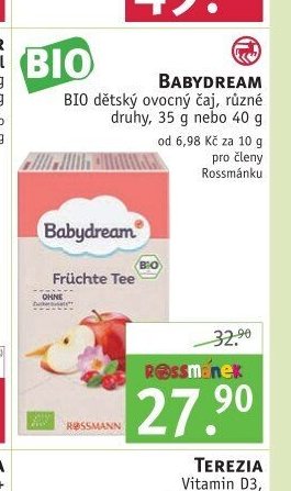 Babydream BIO dětský ovocný čaj