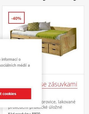 Postel se zásuvkami