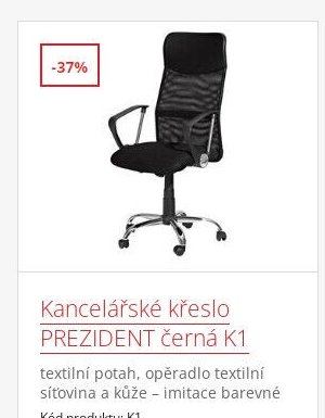 Kancelářské křeslo PREZIDENT černá K1