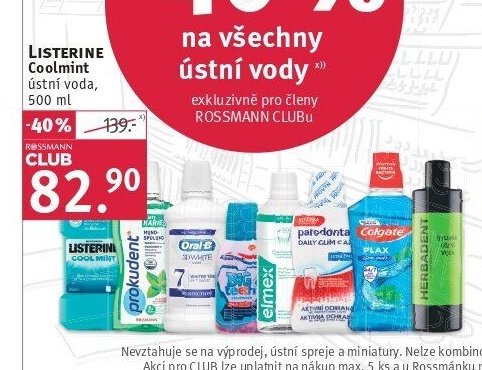 Listerine Coolmint ústní voda, 500 ml
