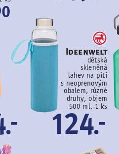 IDEENWELT dětská skleněná lahev na pití