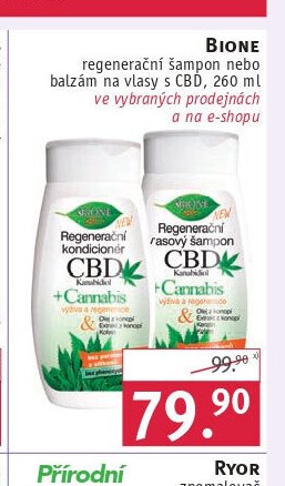 BIONE regenerační šampon nebo balzám na vlasy s CBD
