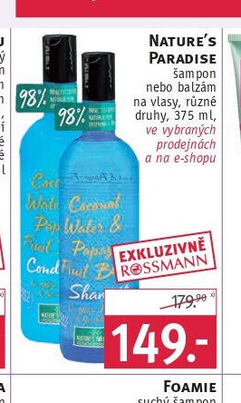 Nature's Paradise šampon nebo balzám