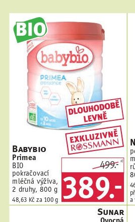 BABYBIO Primea BIO pokračovací mléčná výživa