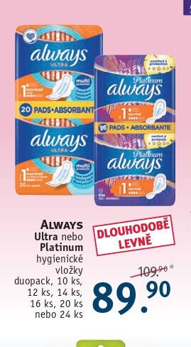 Always Ultra/Platinum hygienické vložky