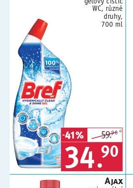 Bref gelový čistič WC, různé druhy, 700 ml