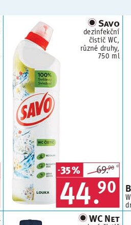 Savo dezinfekční čistič WC, různé druhy, 750 ml