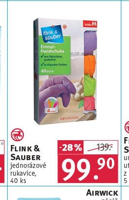 Flink & Sauber jednorázové rukavice, 40 ks