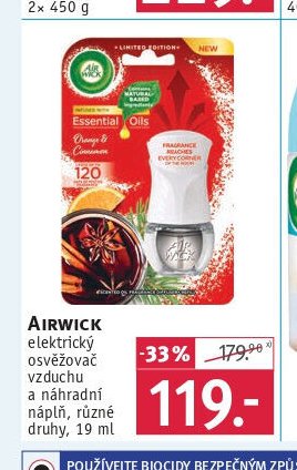 Airwick elektrický osvěžovač vzduchu a náhradní náplň, různé druhy, 19 ml
