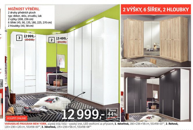 Variabilní program NEW YORK, alpská bílá / bílá - vysoký lesk