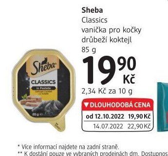 Sheba Classics vanička pro kočky 85 g - dm drogerie aktualniletaky.eu