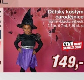 Dětský kostým čarodějnice