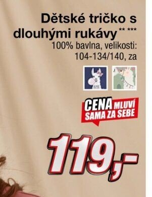 Dětské tričko s dlouhými rukávy