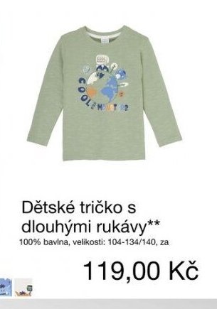 Dětské tričko s dlouhými rukávy