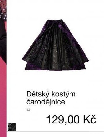 Dětský kostým čarodějnice